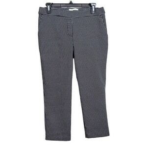 Jules Leopold Capri Pants Women L M Black White Pull On Geometric Print‎ Pockets